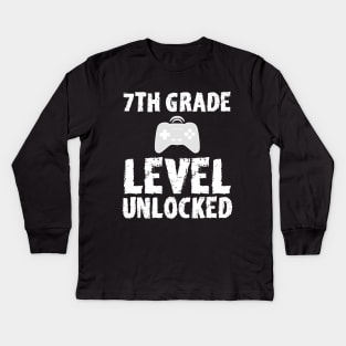 7th Grade Level Unlocked Kids Long Sleeve T-Shirt